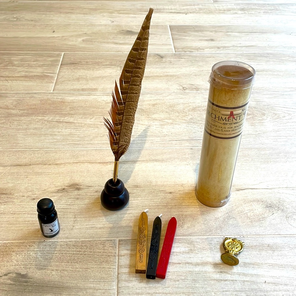 harry potter quill & ink writing set